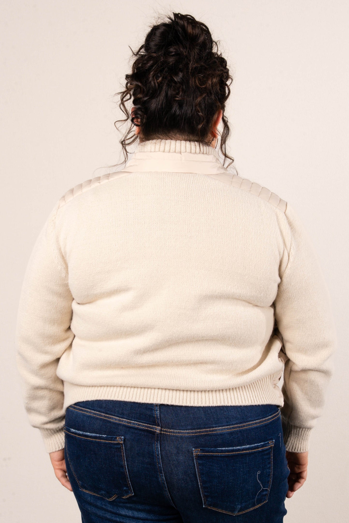 Frosty Nights Mixed Knit Puffer Jacket