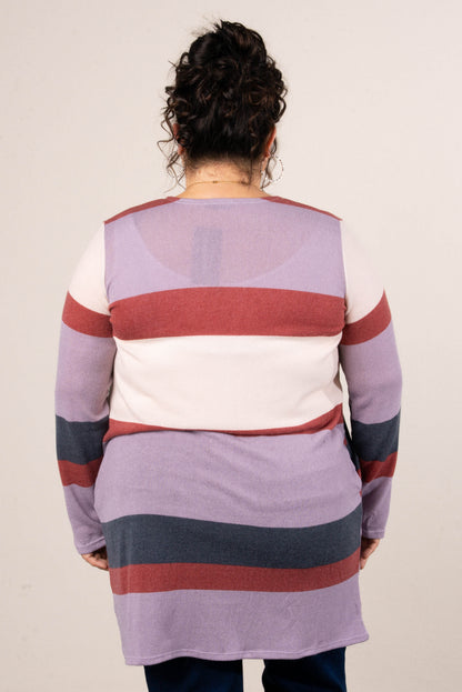 Glad Tidings Color Block Open Front Cardigan