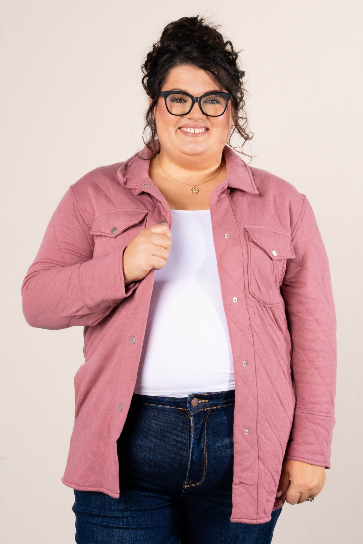 Snowfall Quilted Snap Up Shacket