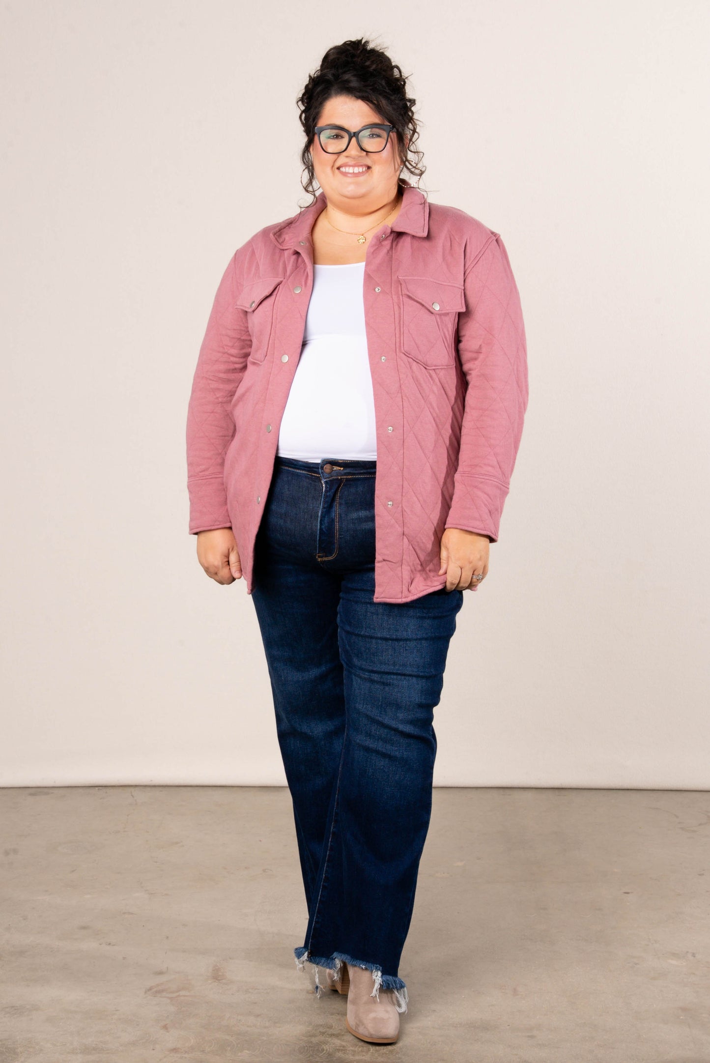 Snowfall Quilted Snap Up Shacket