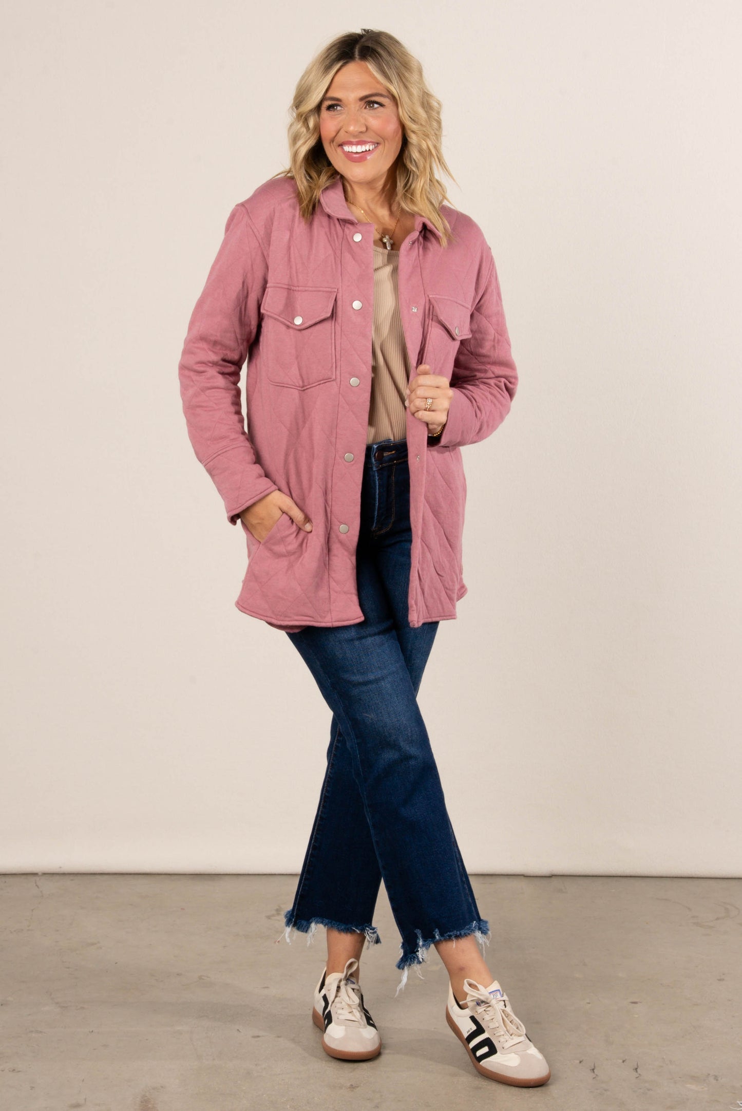 Snowfall Quilted Snap Up Shacket