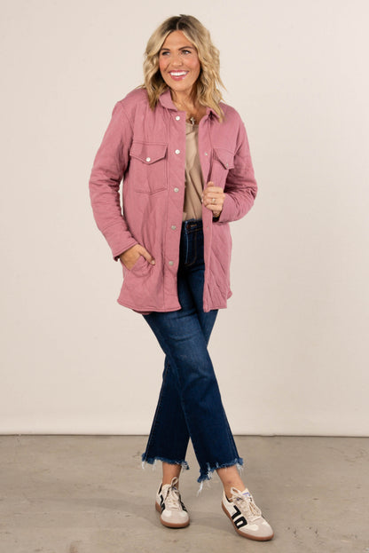 Snowfall Quilted Snap Up Shacket