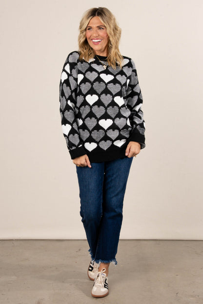 Holiday Love Heart Knit Sweater