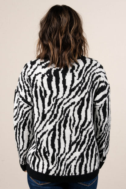 Twisted Tinsel Zebra Knit Sweater