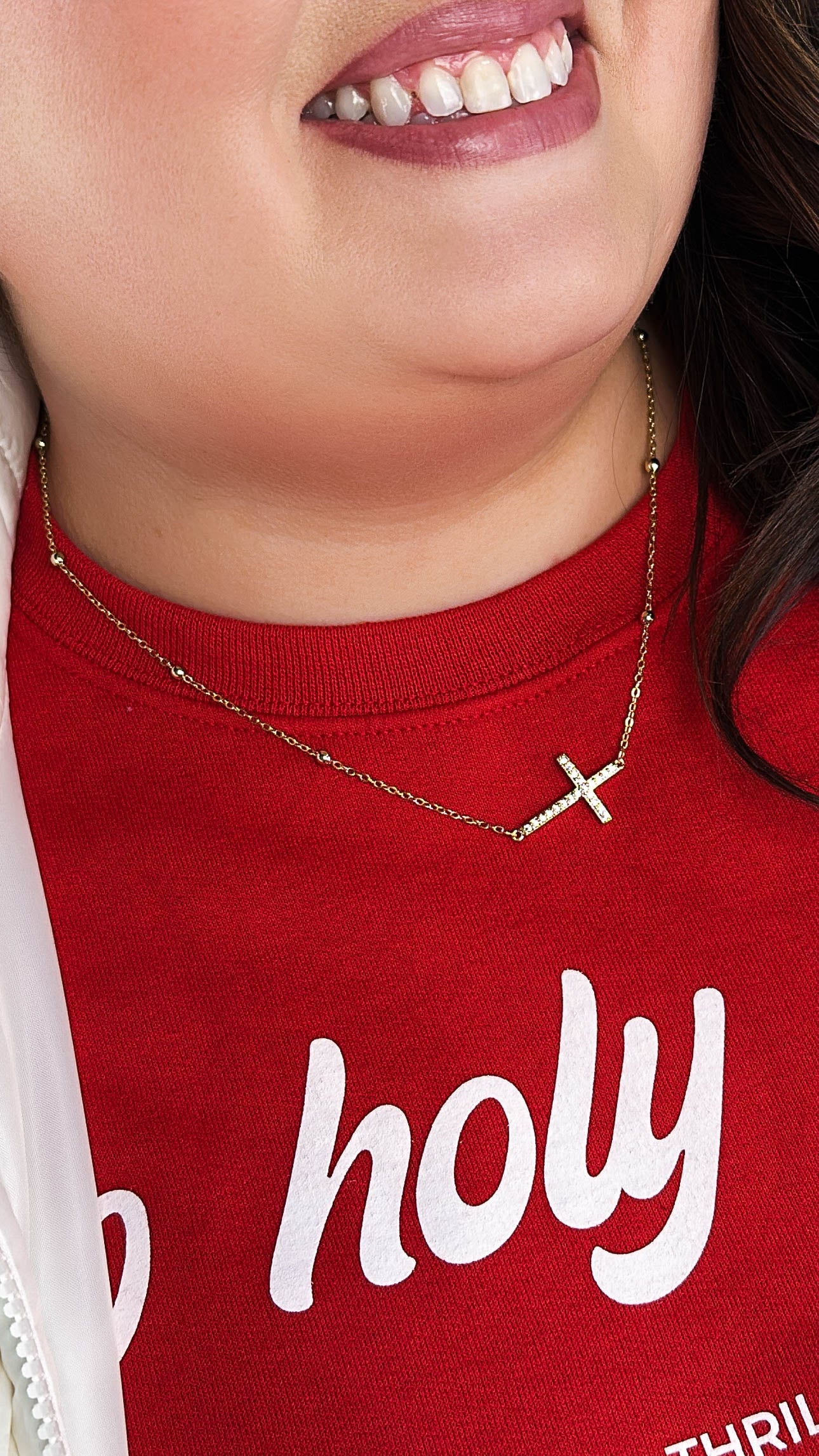 Side Cross Necklace