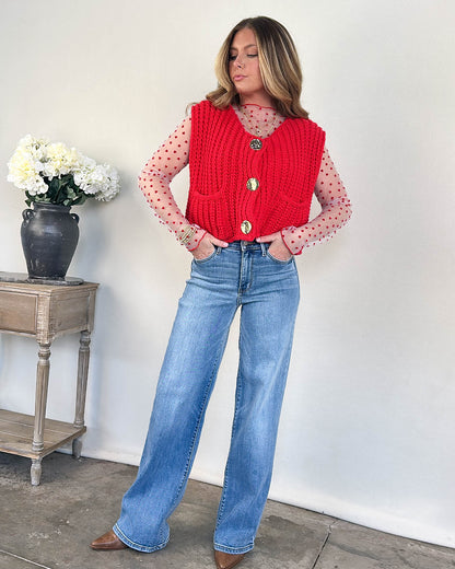 Love Notes Sheer Raised Heart Mesh Top