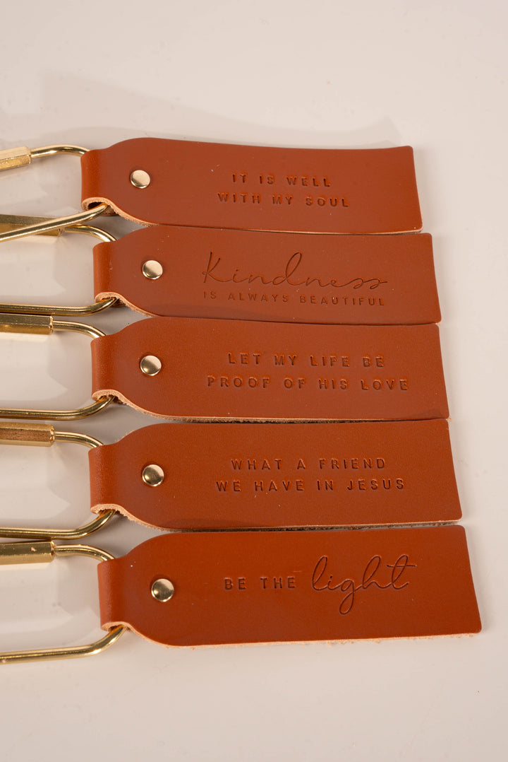 Inspirational Genuine Leather Key Fob
