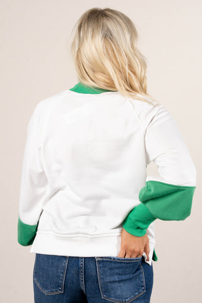 Game Time Color Block Mock Neck Sweatshirt