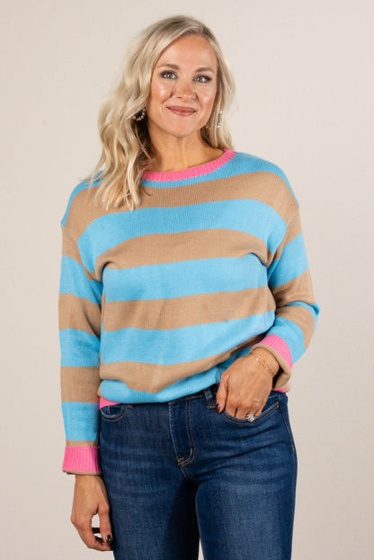 Charlie Striped Contrast Trim Sweater