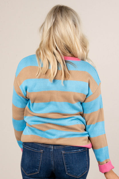 Charlie Striped Contrast Trim Sweater