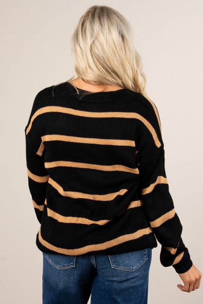 Bundle Up Striped Button Up Cardigan