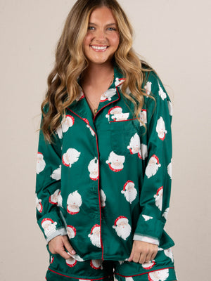 Santa Approved Satin Top + Shorts Pajama Set
