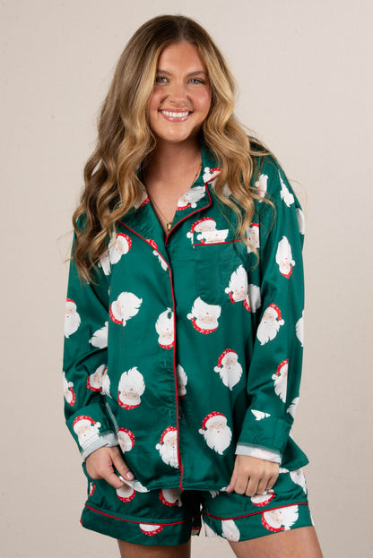 Santa Approved Satin Top + Shorts Pajama Set