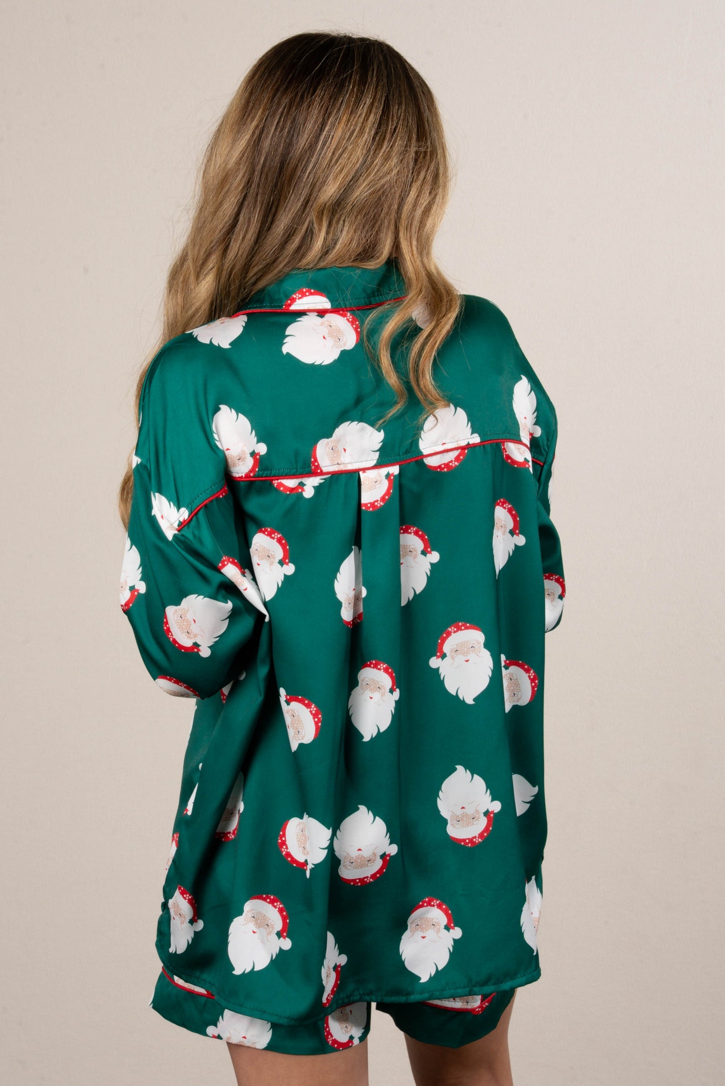 Santa Approved Satin Top + Shorts Pajama Set