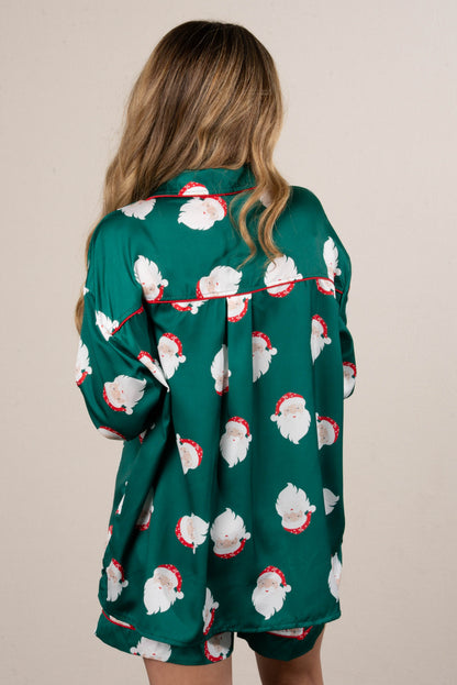 Santa Approved Satin Top + Shorts Pajama Set
