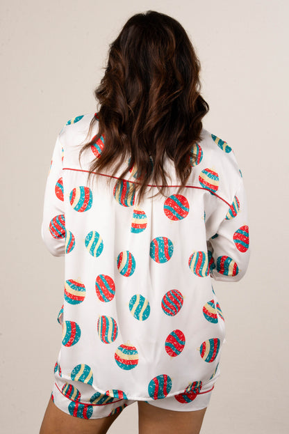 Santa Approved Satin Top + Shorts Pajama Set