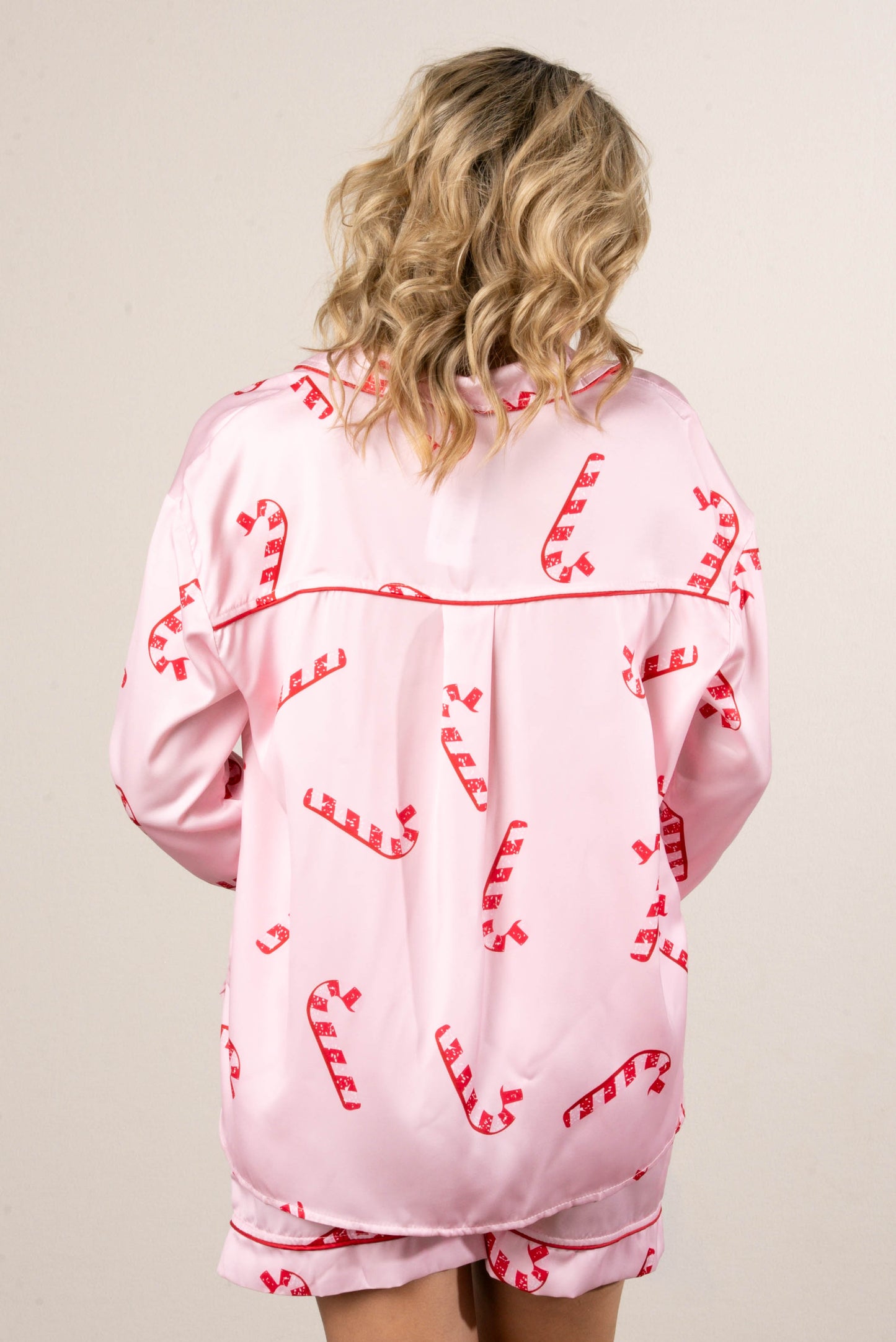 Santa Approved Satin Top + Shorts Pajama Set