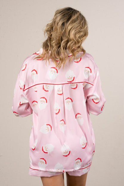 Santa Approved Satin Top + Shorts Pajama Set