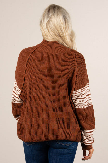 Lambert Cove Mixed Knit Button Cuff Sweater