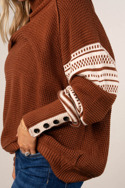 Lambert Cove Mixed Knit Button Cuff Sweater