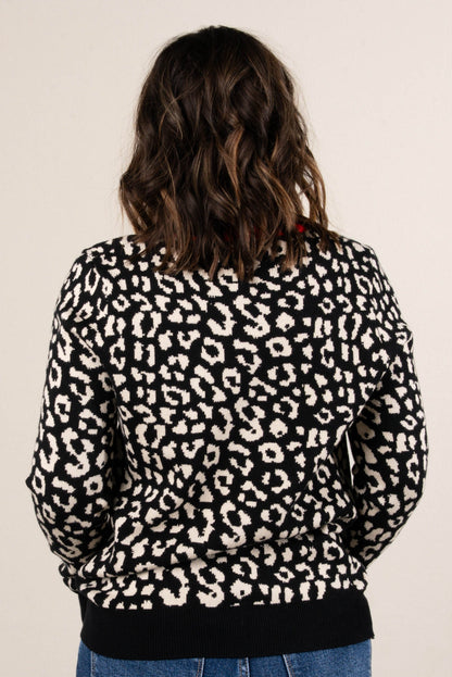 Pure Bred Leopard Crew Neck Sweater