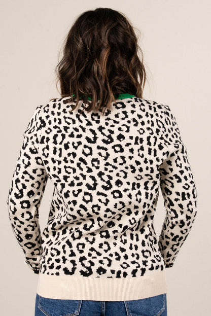 Pure Bred Leopard Crew Neck Sweater