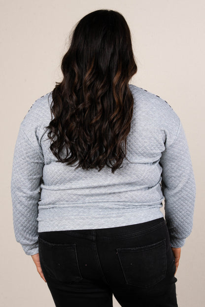 Wild Side Leopard Bodice Quarter Zip Top