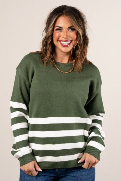 Anchors Aweigh Striped Block Sweater