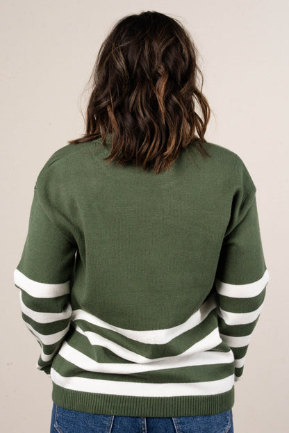 Anchors Aweigh Striped Block Sweater