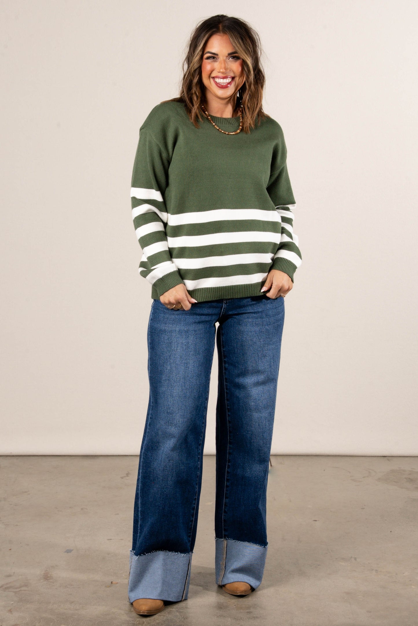 Anchors Aweigh Striped Block Sweater