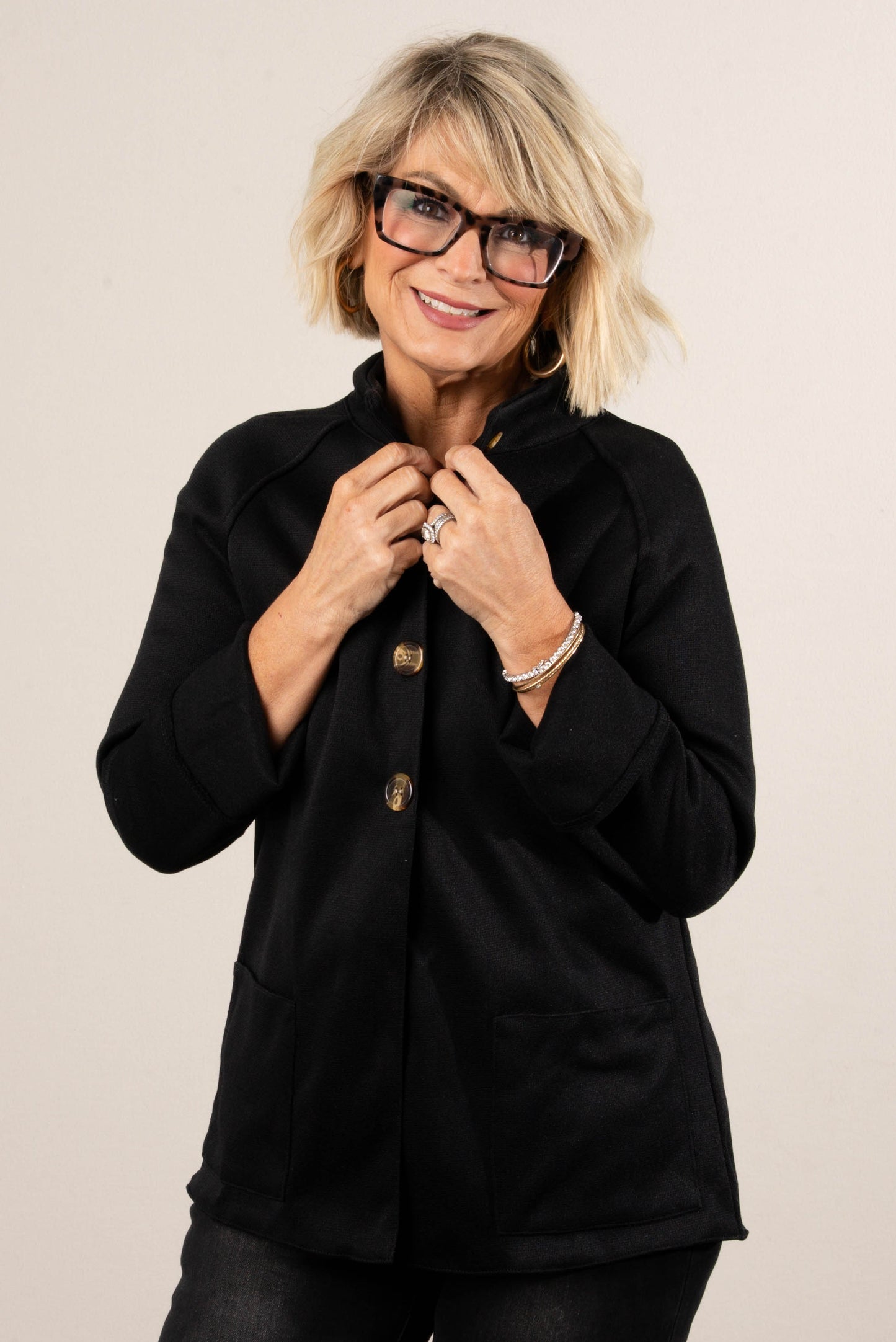 Finest Traditions Half Button Mock Neck Jacket