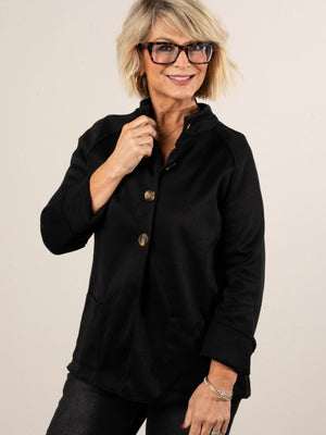 Finest Traditions Half Button Mock Neck Jacket