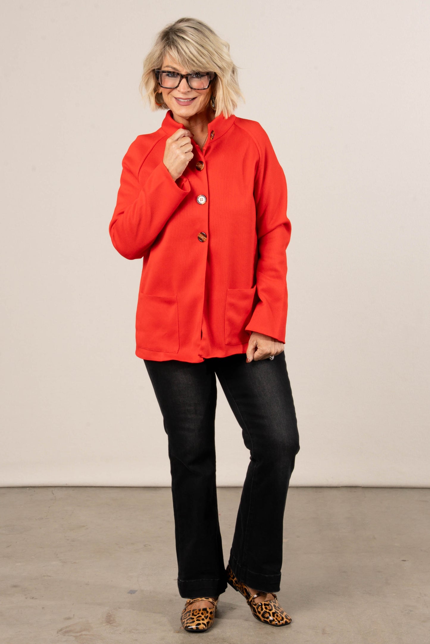 Finest Traditions Half Button Mock Neck Jacket