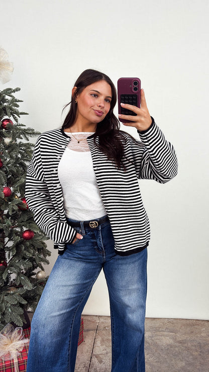 Sailors Delight Striped Sweater Cardigan