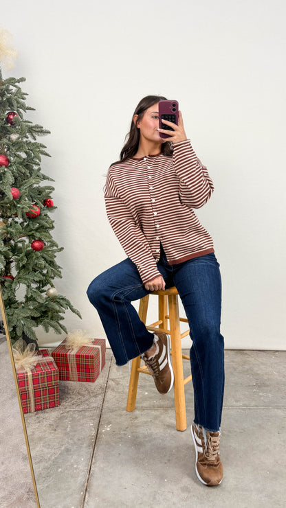 Sailors Delight Striped Sweater Cardigan