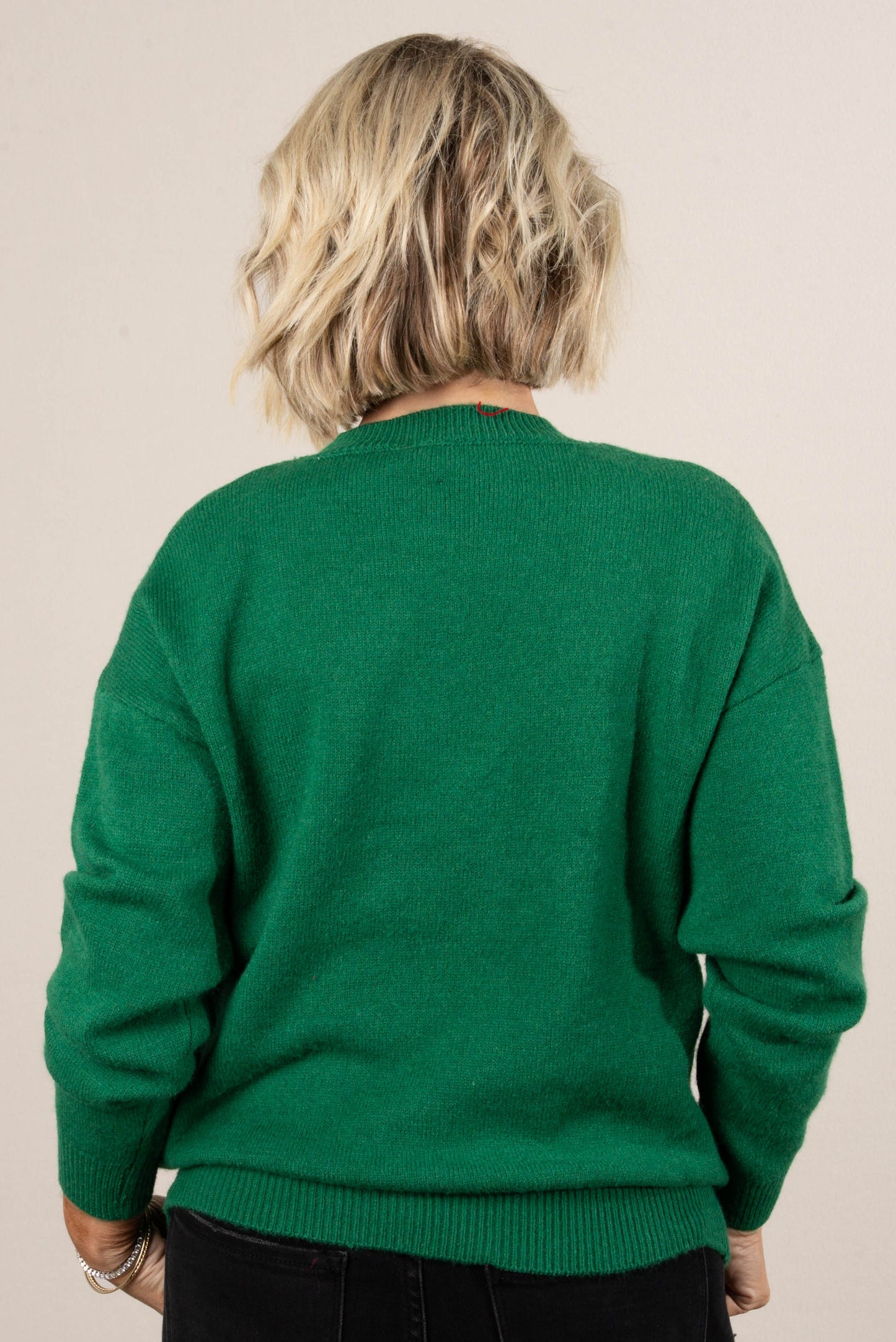 Holiday Sparkle Sequined Candy Cane Sweater