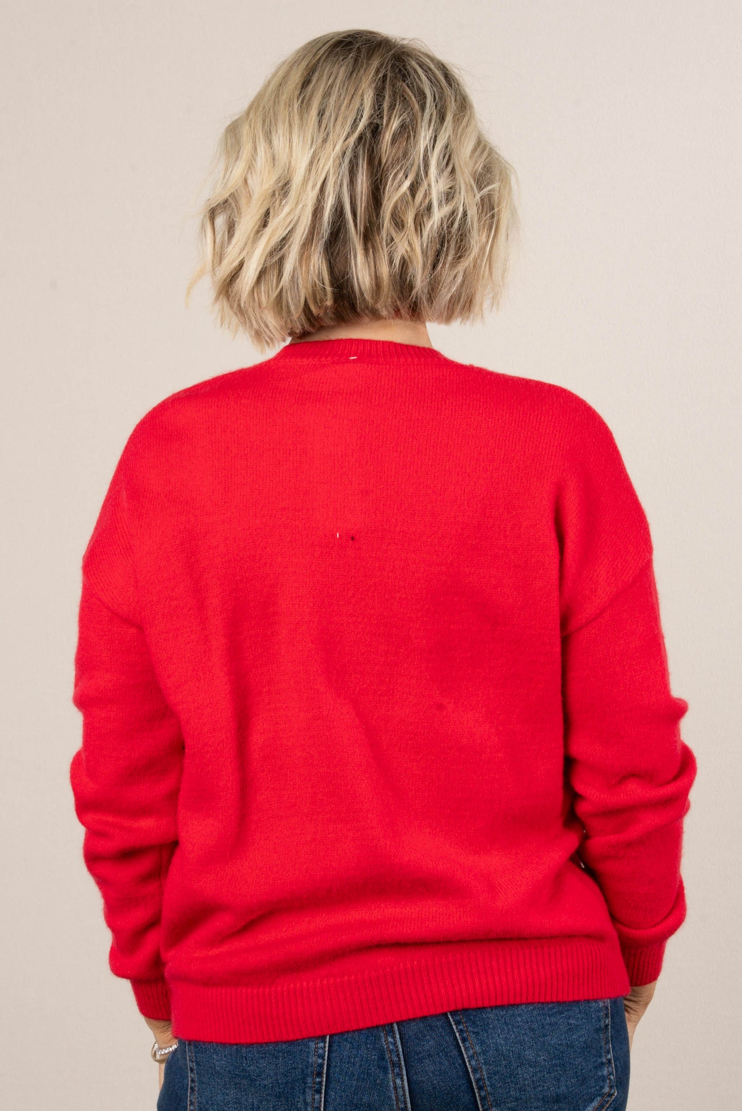 Holiday Sparkle Sequined Candy Cane Sweater