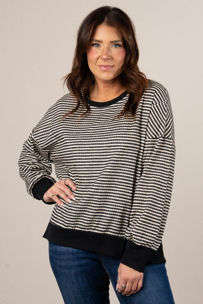 Jaelyn Oversized Striped Dolman Sweater