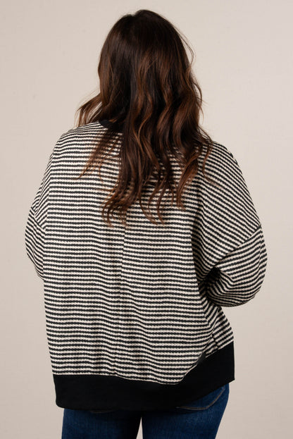 Jaelyn Oversized Striped Dolman Sweater