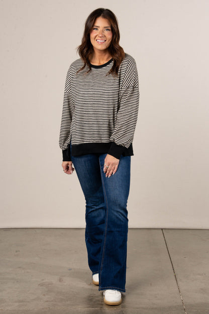 Jaelyn Oversized Striped Dolman Sweater