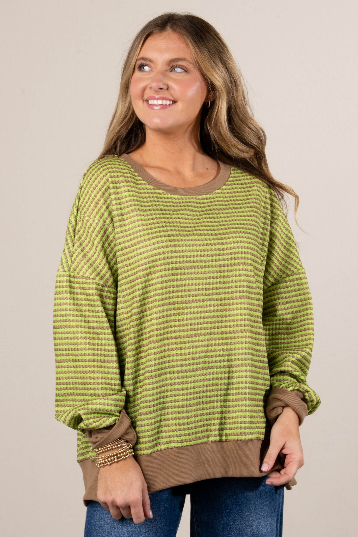 Jaelyn Oversized Striped Dolman Sweater