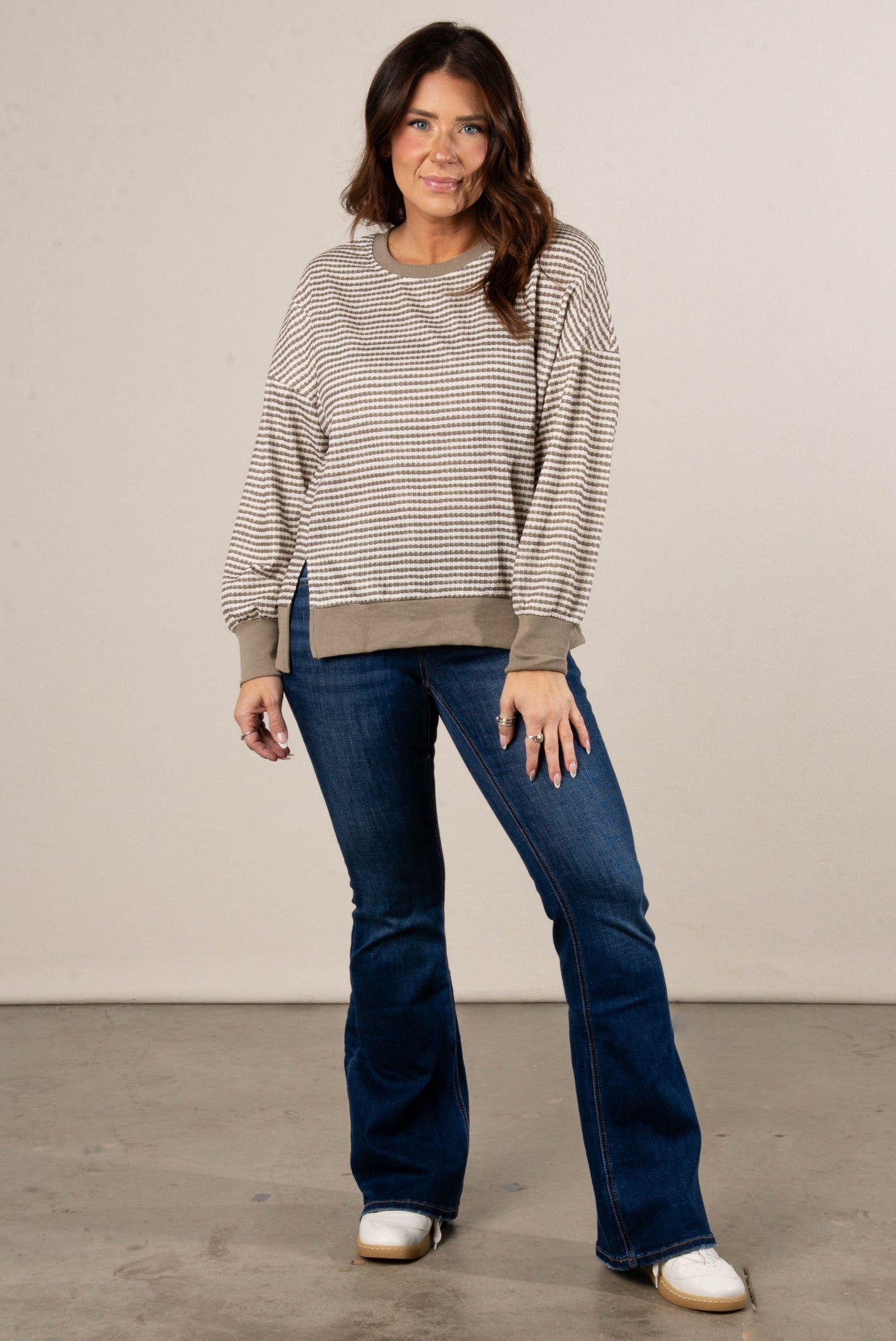 Jaelyn Oversized Striped Dolman Sweater