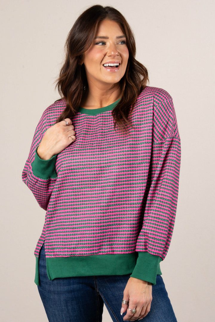 Jaelyn Oversized Striped Dolman Sweater
