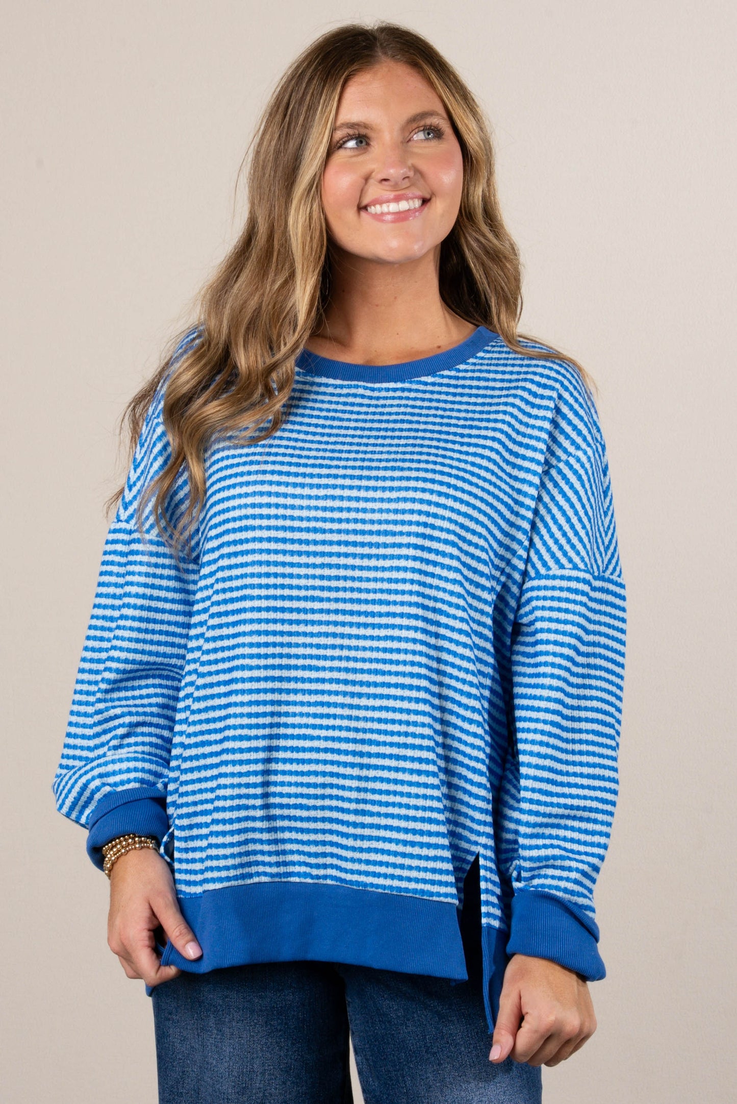 Jaelyn Oversized Striped Dolman Sweater