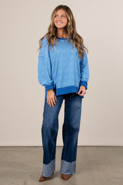 Jaelyn Oversized Striped Dolman Sweater