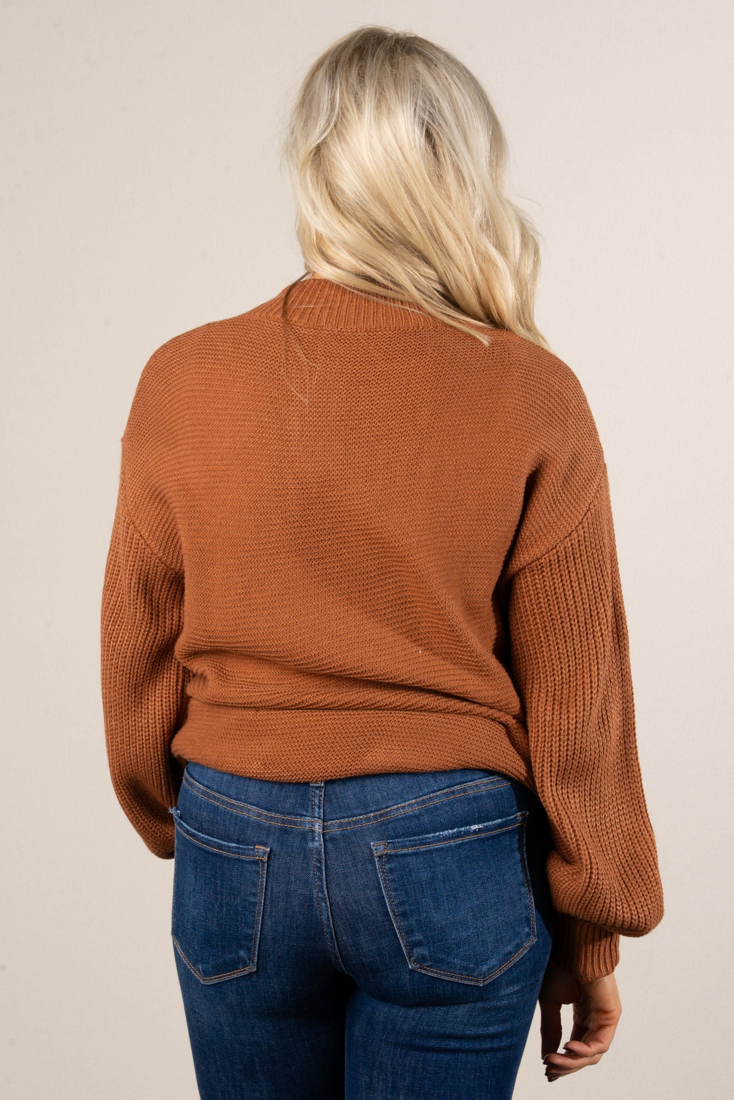 Aubrina Rib Knit Front Seam Sweater