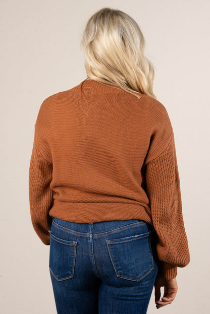 Aubrina Rib Knit Front Seam Sweater