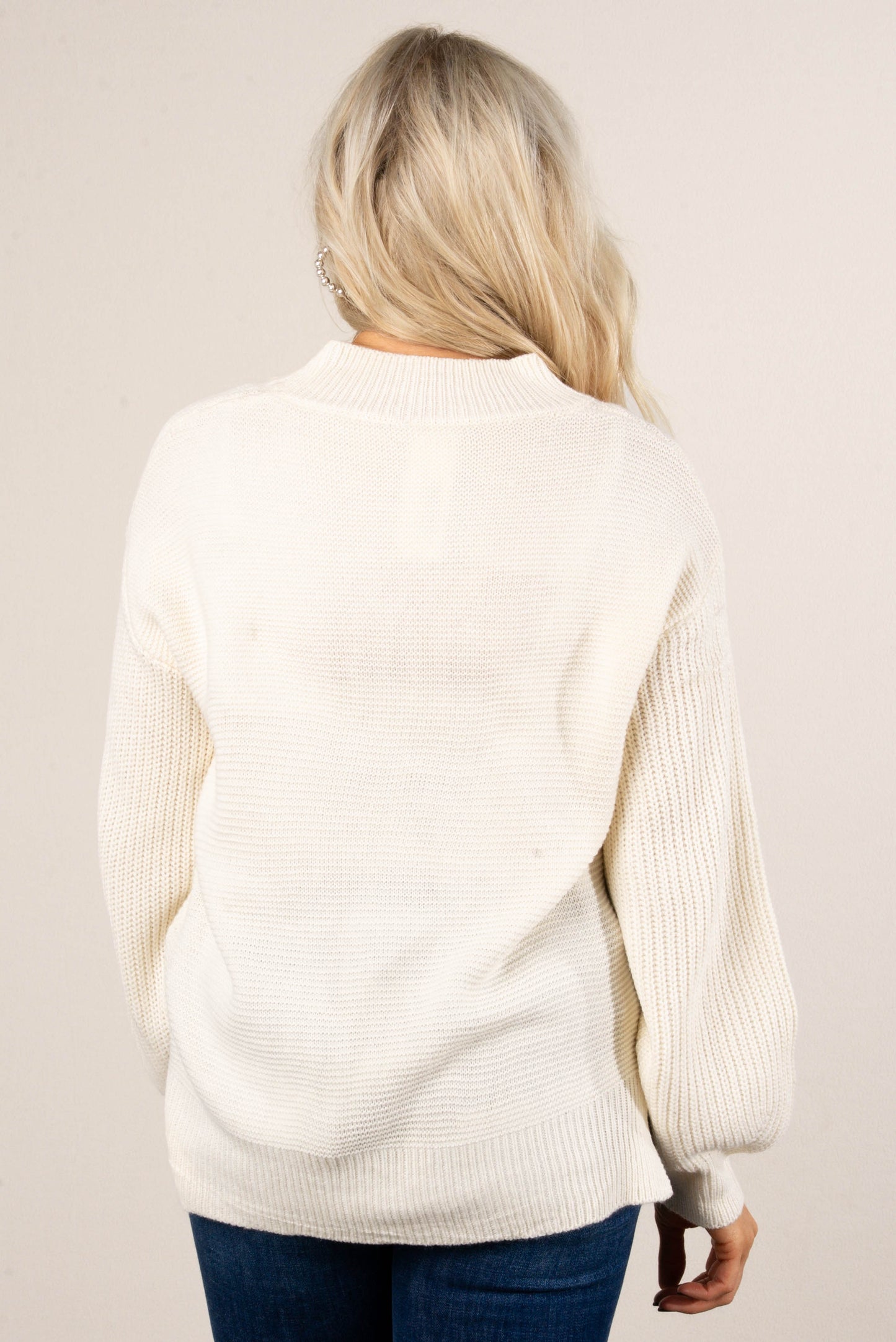 Aubrina Rib Knit Front Seam Sweater