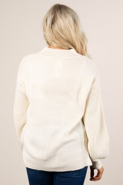 Aubrina Rib Knit Front Seam Sweater