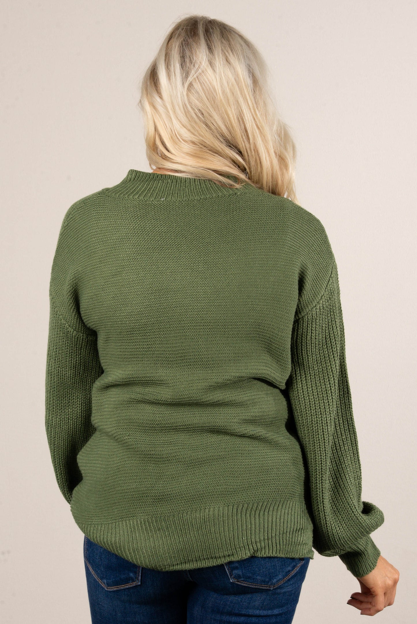 Aubrina Rib Knit Front Seam Sweater